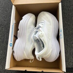 HOKA BONDI 8 ALL WHITE SIZE 6